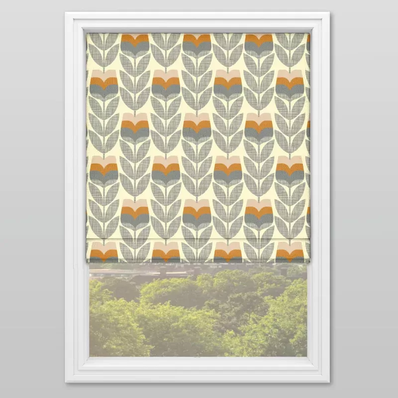 Rose Bud Orange Roman Blind