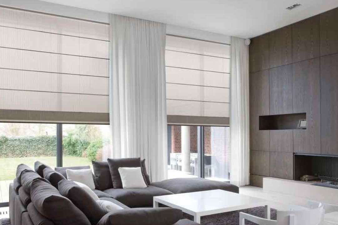 Roman blinds in modern interior